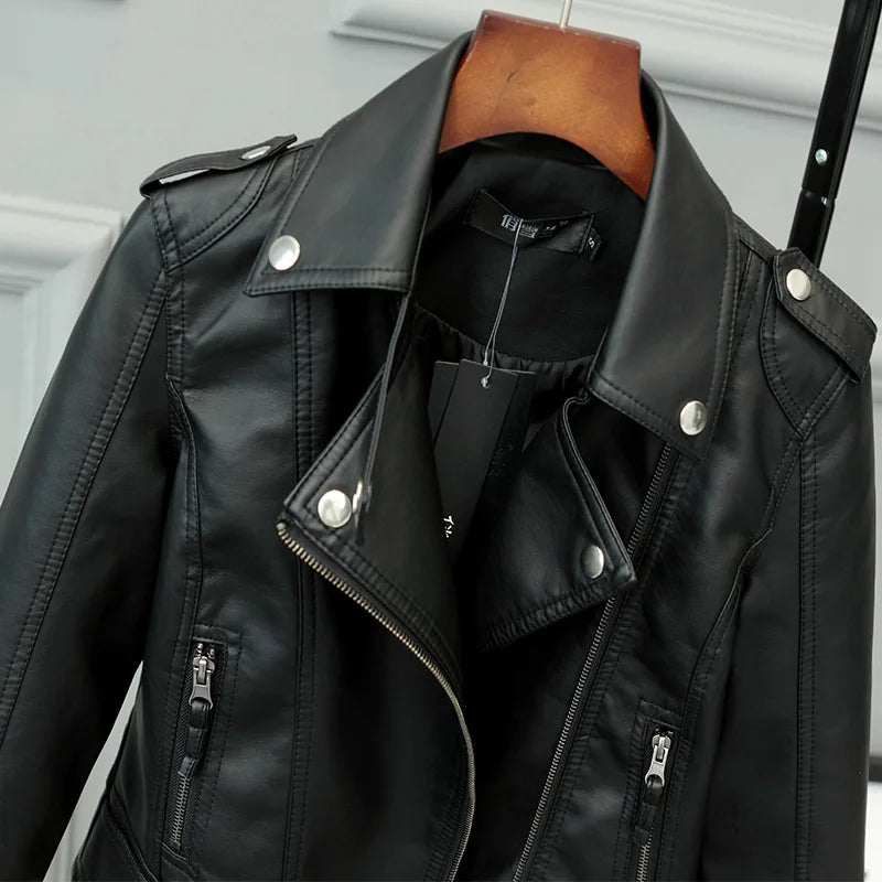 Women's PU Leather Short Coat