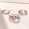 Pink Love Heart Rings