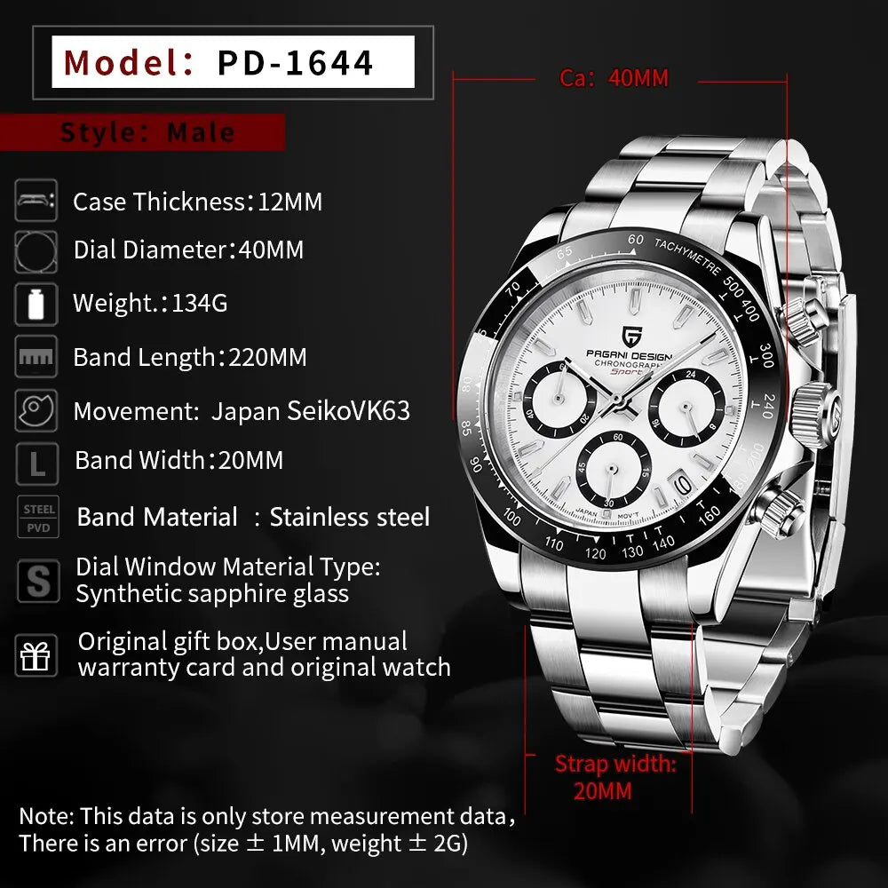 DESIGN 2024 New Men Watches Quartz Business Watch Mens Watches Top Brand Luxury Watch Men Chronograph VK63 - VogueShion 