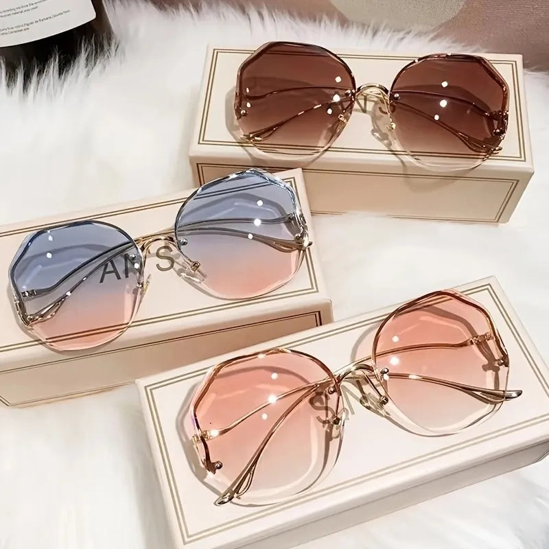 Polygon Fashion Rimless Sunglasses