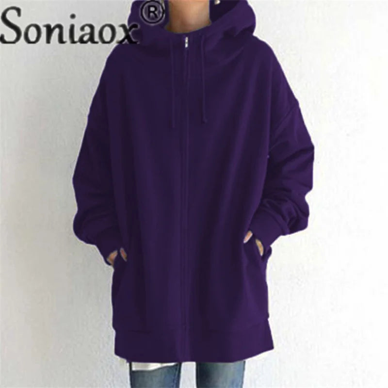 Winter Warm Zipper Hooded Sweatshirt