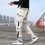 Men Ribbons Harem Jogging Pants