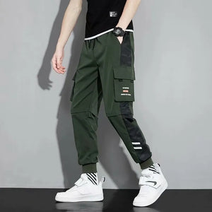 Men Ribbons Harem Jogging Pants