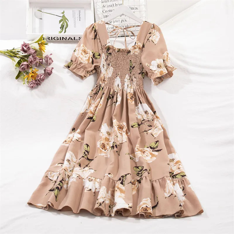 Women Short Sleeve Chiffon Dresses