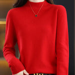 Mock-Neck 100% Merino Wool Sweater