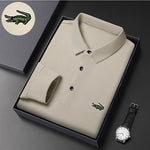 Men's Embroidered Polo Shirt - High-Quality Long Sleeve T-shirt for Smart Casual Wear - VogueShion 