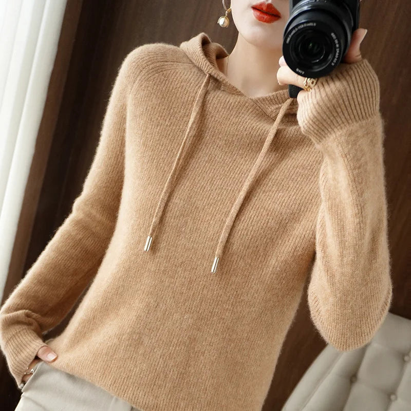 New Women Hooded Collar Sweater