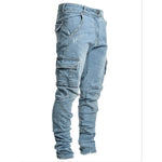 Men's Mid Waist Cargo Jeans Pant