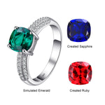 Simulated Nano Emerald Created Ruby Ring