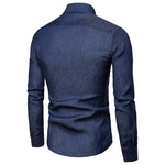 Men's Panel Leather Long Sleeve Shirt