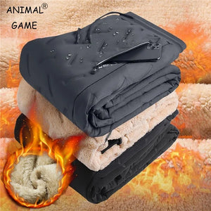 Men Plush Thick Fleece Sweatpants