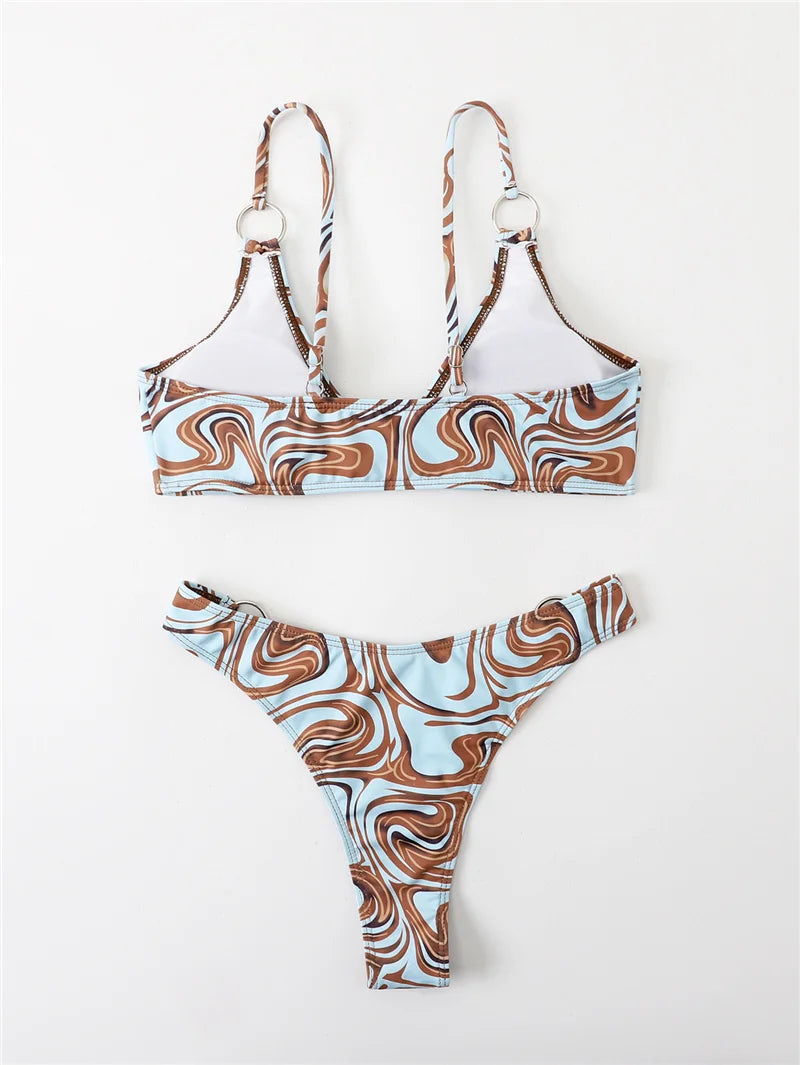 Sexy Brazilian Bikini Print Swimwear