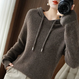 New Women Hooded Collar Sweater