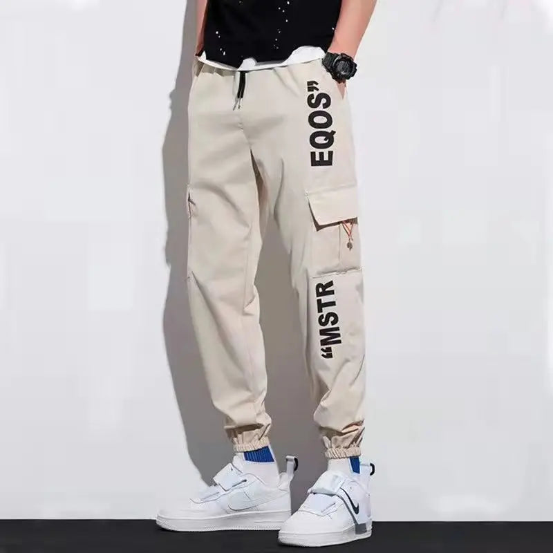 Men Ribbons Harem Jogging Pants