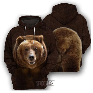 Animals 3D Graphic Front Back Men Hoodies