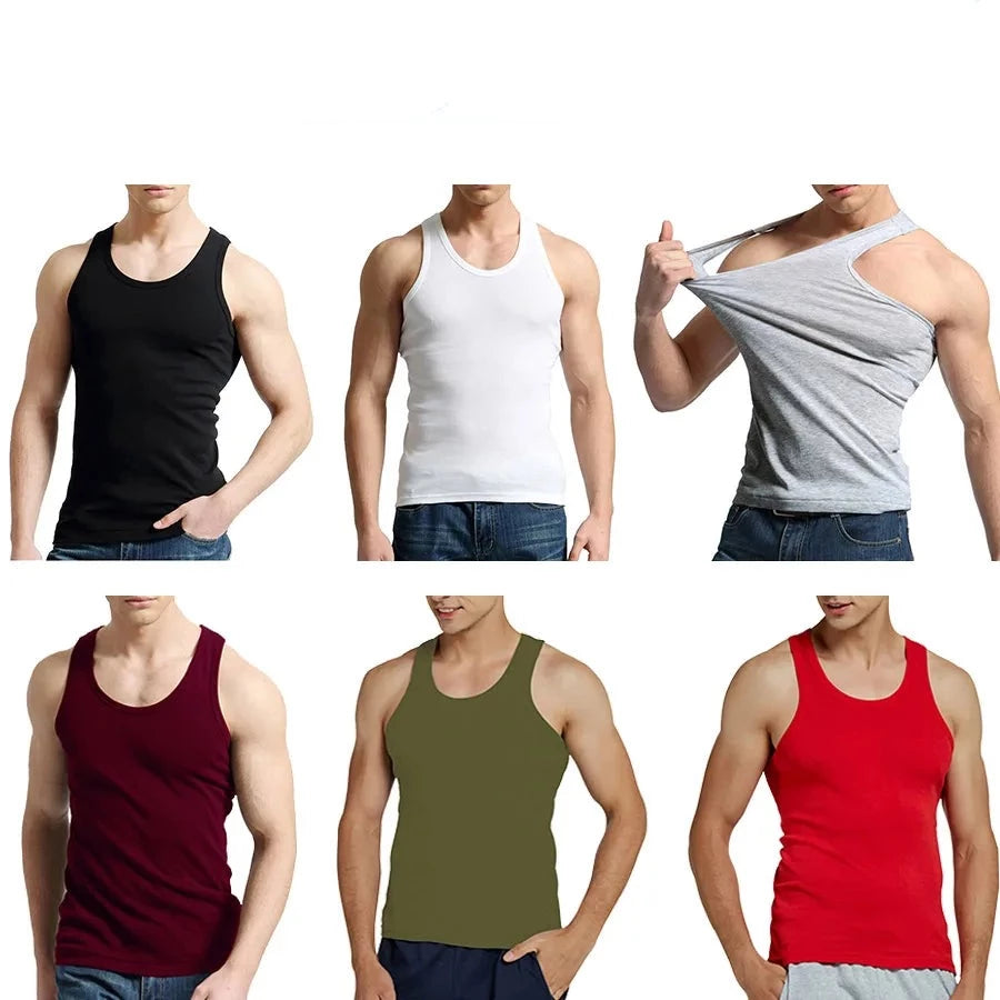 Male 100% Cotton Slim Casual Tank Tops