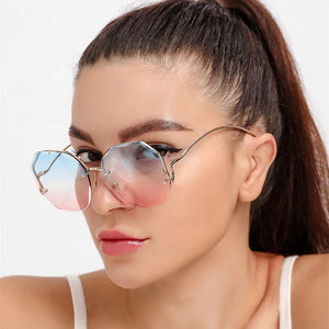 Polygon Fashion Rimless Sunglasses