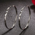 Silver Round Hoop Earrings - Fashion Party Luxury Jewelry Accessories for Women - VogueShion 