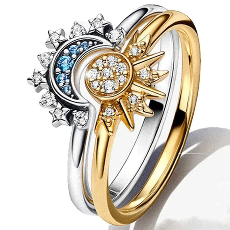 Fashion Sun Moon Star Rings