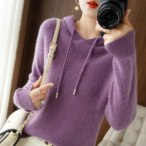 New Women Hooded Collar Sweater