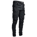 Men's Mid Waist Cargo Jeans Pant