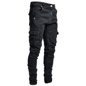 Men's Mid Waist Cargo Jeans Pant