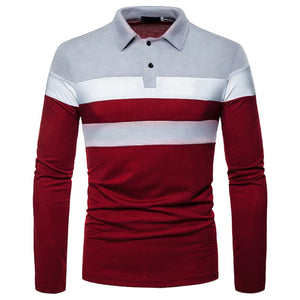 Fashion Men Long Sleeve Polo Shirt