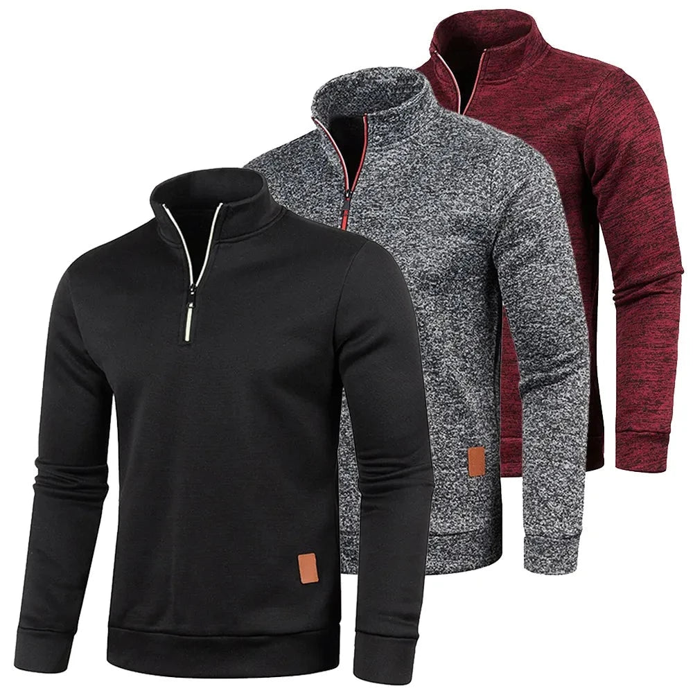 Men Spring Thicker Half Zipper Sweatshirts