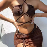 High Waist Sexy Lace Up Micro Swimsuit