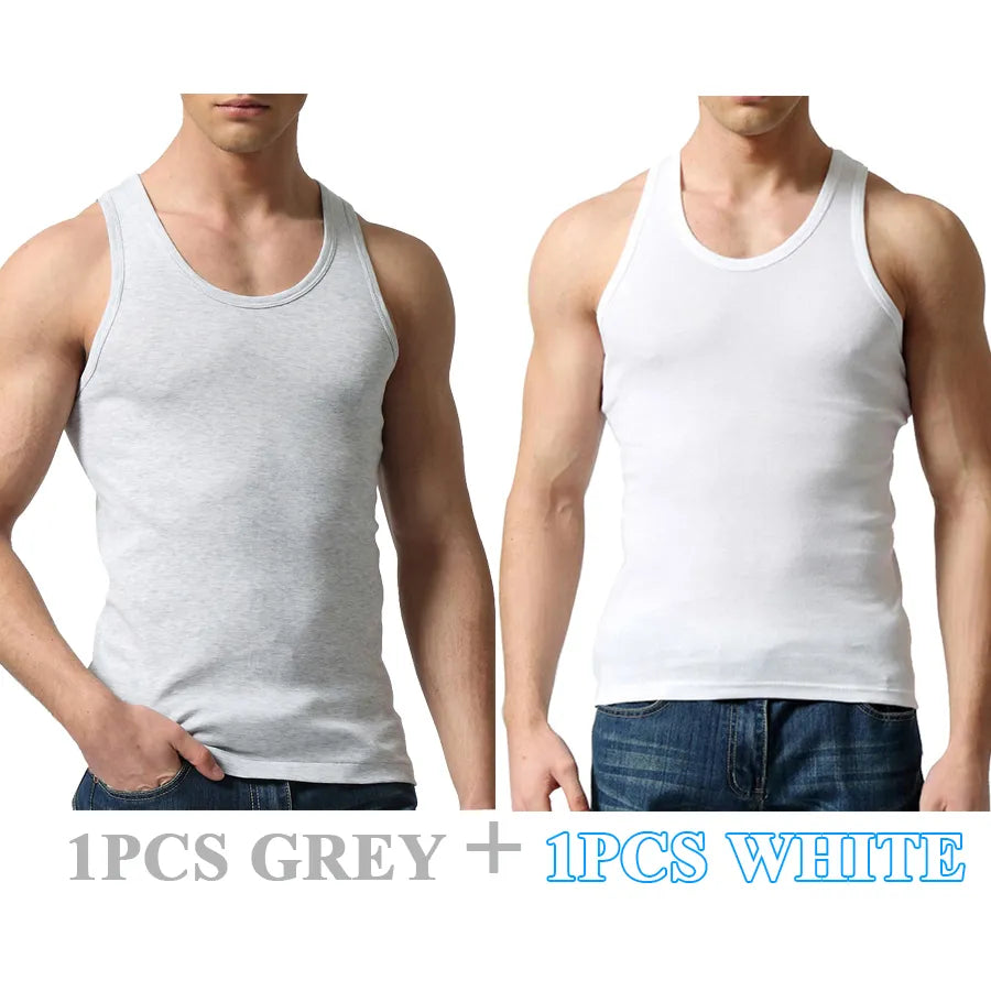 Male 100% Cotton Slim Casual Tank Tops