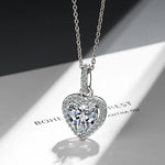 Silver Zircon Heart Pendant Necklace - Luxury Designer Jewelry for Women - VogueShion 