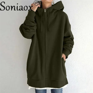 Winter Warm Zipper Hooded Sweatshirt