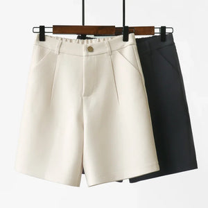 Women's Thin Beige Suit Shorts