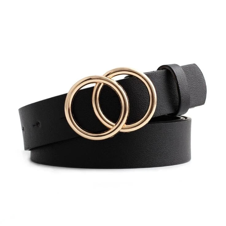 Double Ring PU Leather Waist belt