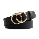 Double Ring PU Leather Waist belt