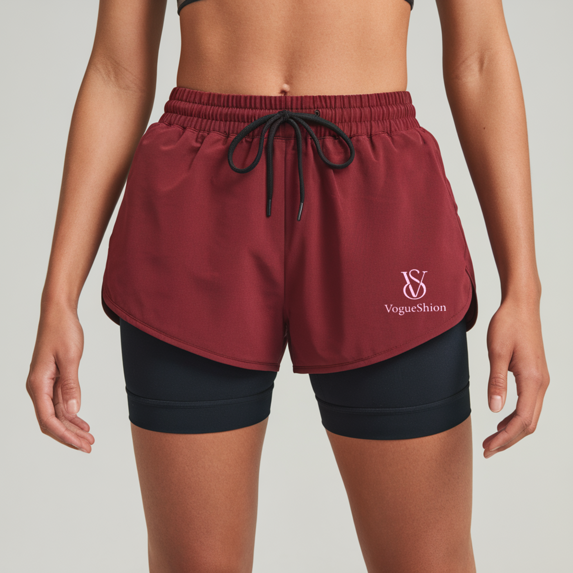 Unisex 2-In-1 Double Layer Shorts Slightly Stretch Sports Shorts For Summer Gym Workout